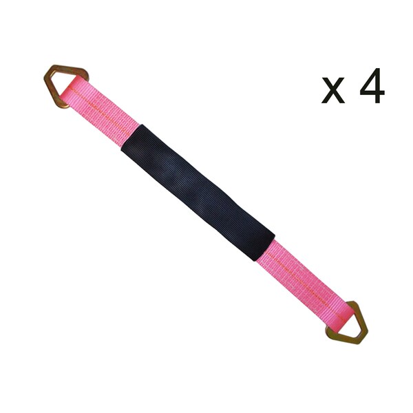 2 x 36 Axle Straps w/ Sleeve and D Rings, WLL 3,333 lb, PK4